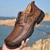 Ručně šité pánské boty z hovězí kůže Retro volnočasové venkovní ploché protiskluzové společenské boty Vintage pracovní obuv Velká velikost 48