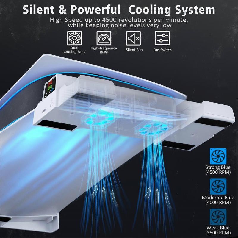 Oivo For Ps5 Console Horizontal Cooling Stand Ps5 Base Holder Ps5 Controller Charger For Playstation 5 Disc & Digital Editions