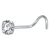 Stainless Steel Zircon Nose Stud Star-shaped Right Angle Titanium Nose Piercing Jewelry