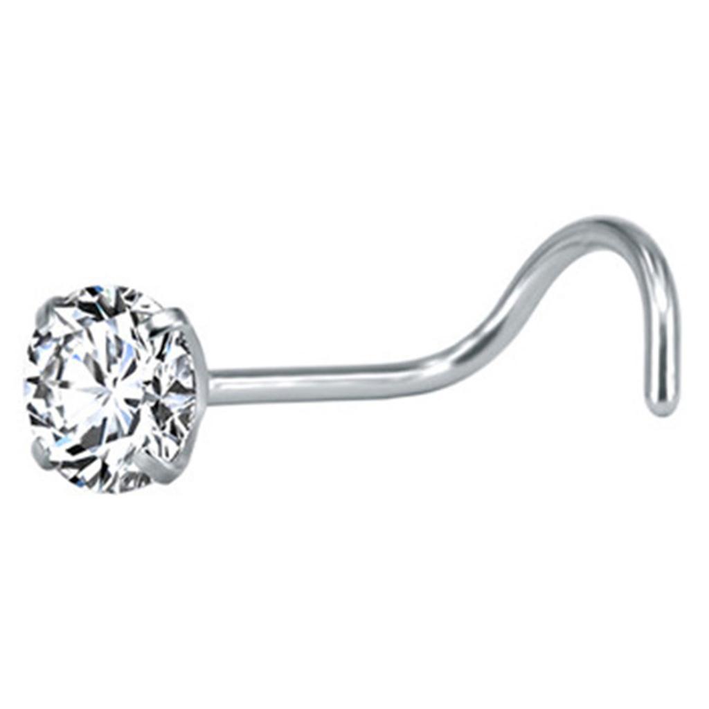 Stainless Steel Zircon Nose Stud Star-shaped Right Angle Titanium Nose Piercing Jewelry
