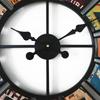 Retro License Plate Wall Clock with Wrought Iron Decoration