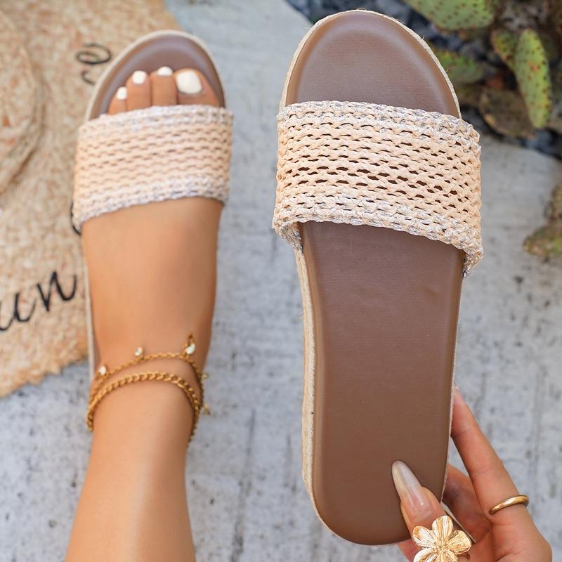 Fashion Weave Mesh Slippers for Women Summer Platform Shoes 2025 New Casual Slingback Sandals Designer Fashion Flip Flops Beach Slides