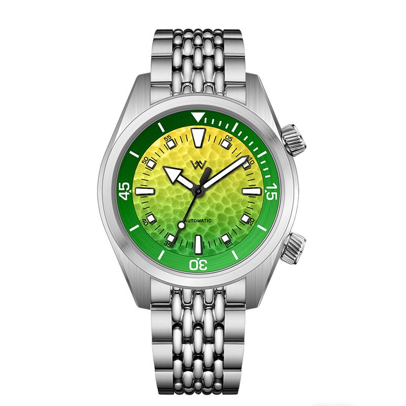 WM Watch Automatic Mechanical Diving Watch Men’s Honeycomb Gradient Dial AR Coating 8215 Welly Merck Watches WM239