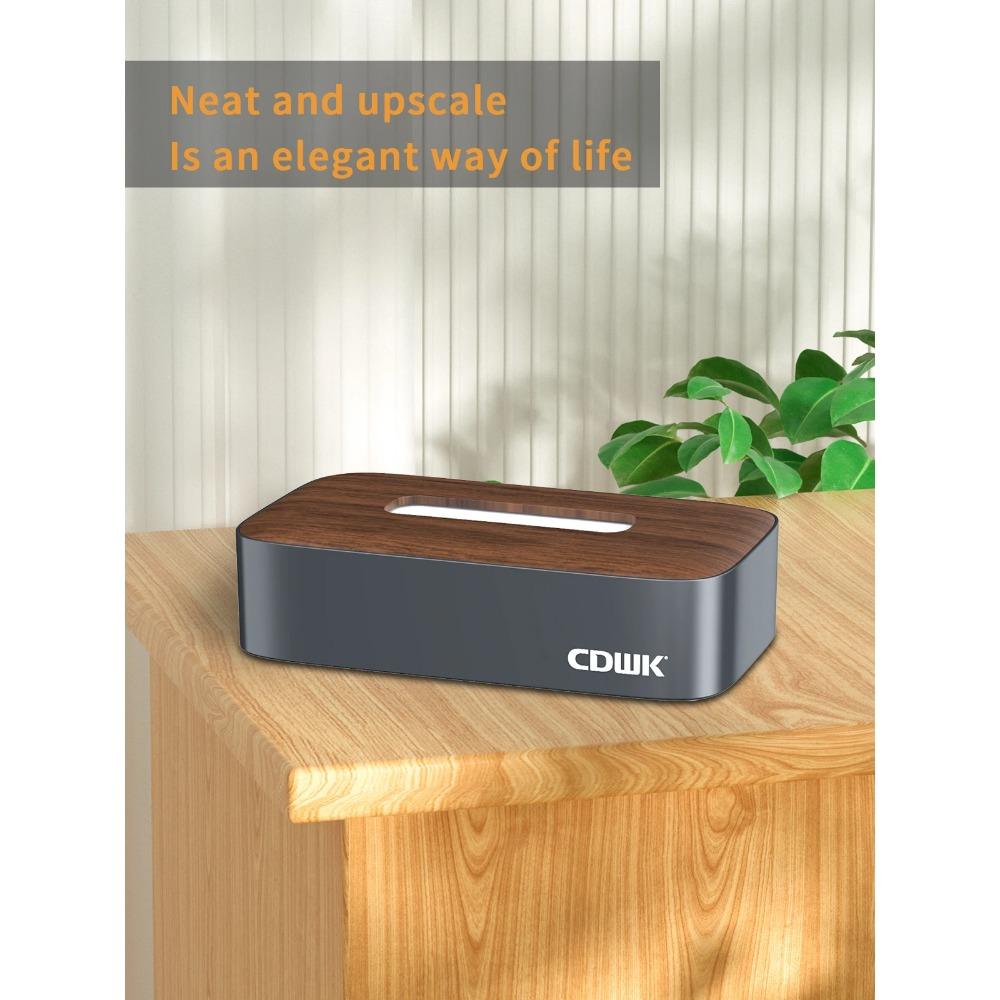 Desktop Tissue Case Wood Grain Napkin Holder Organizer for Bathroom Toilet Car Table Storage Paper Tissue Box Dispenser