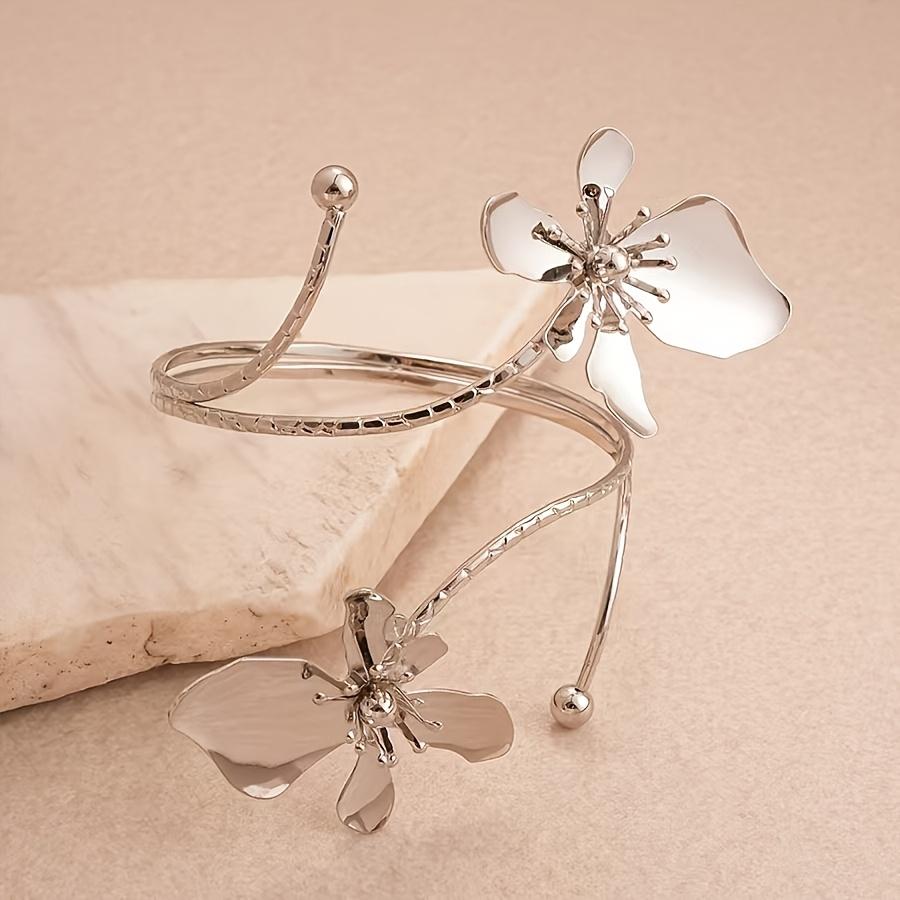 1PC Retro Flower Winding Irregular Bracelet Fashionable Elegance High Sense