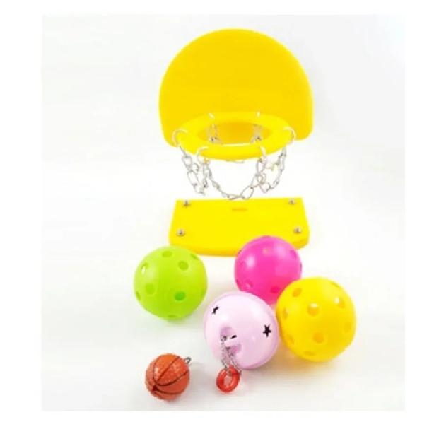 Parrot Intelligence Training Toy Pet Bird Toy Mini Basket Bird Shooting Pet Basketball Stand