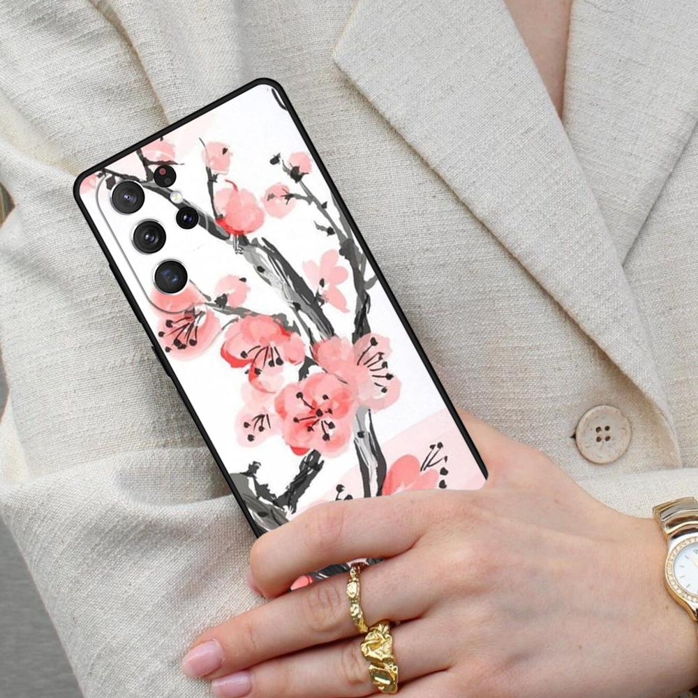 Japanese Cherry Tree Blossom Cell Phone Case for Samsung Galaxy S26 Ultra S25 S24 S23 S22 S21 S20 Note10 Cover