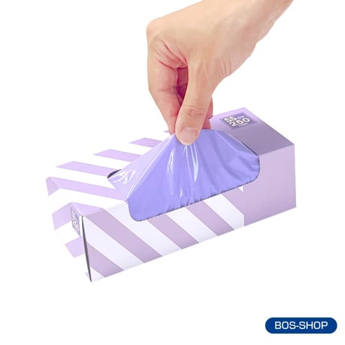 amazing odor-proof bag bos striped package/lavender ss size 250 pieces for processing baby diapers, pet poop, food waste, sanitary items, etc.