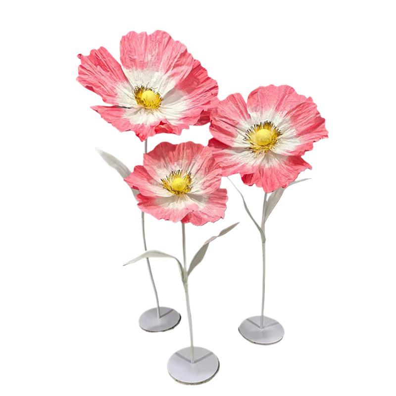 Giant Handmade Poppy Aisle Flowers for Wedding Background Decoration