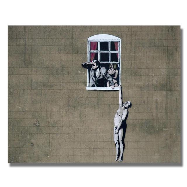 

Абстрактный постер Бэнкси граффити в стиле поп-настенная живопись на холсте, постеры, принты, настенные панно для гостиной, украшения ресторана 21*30cm