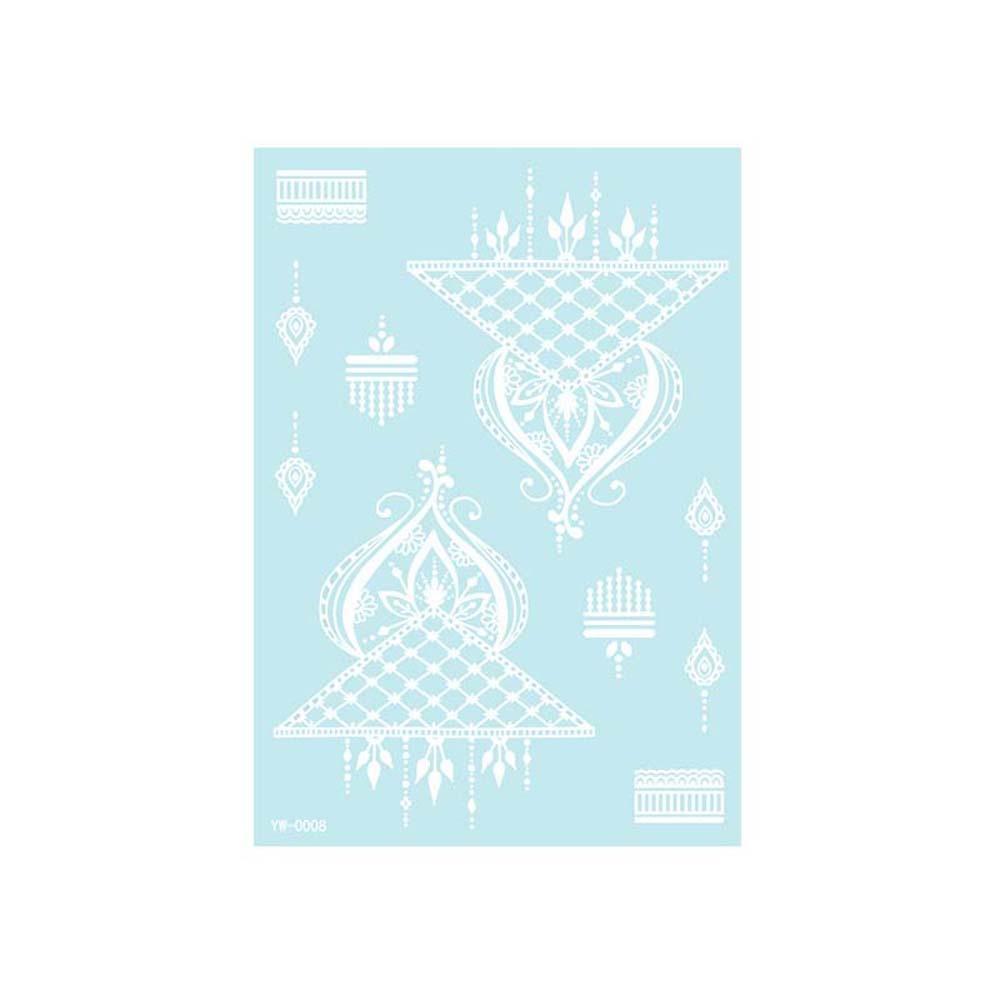Wedding Tool Luminous Henna Tattoo Sticker White Body Art Sticker Lace Temporary Tattoo  Girls