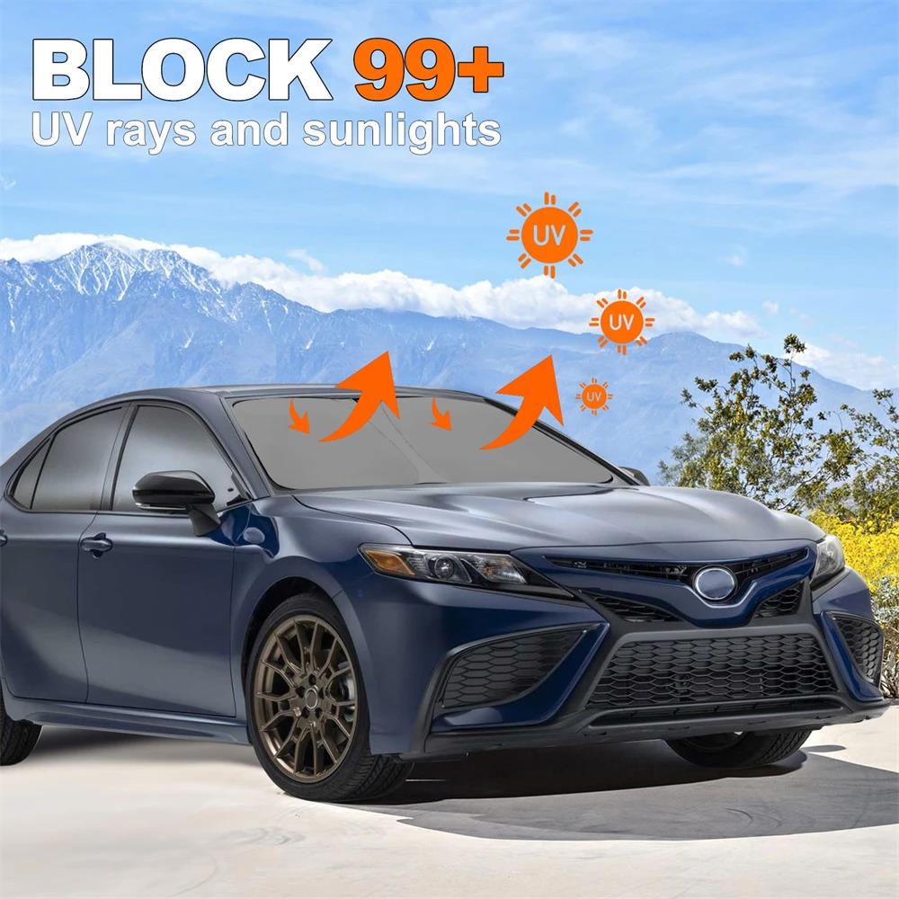 140*80CMFashion car sunblock Sunblock thermal insulation sunblock blinds Interior front windshield car cover sunshade umbrellaWindshield Sunshades 1