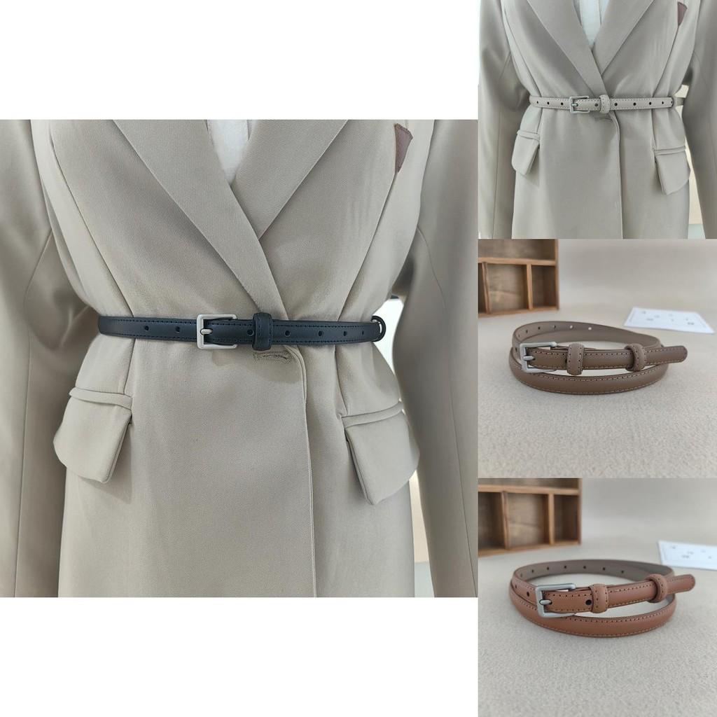 Ladies Leather Belt With Square Buckle For Daily Fashion