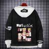 Tokyo Revengers Anime Denim Jacket Fake Two-piece Hoodie Men Youth Streetwear