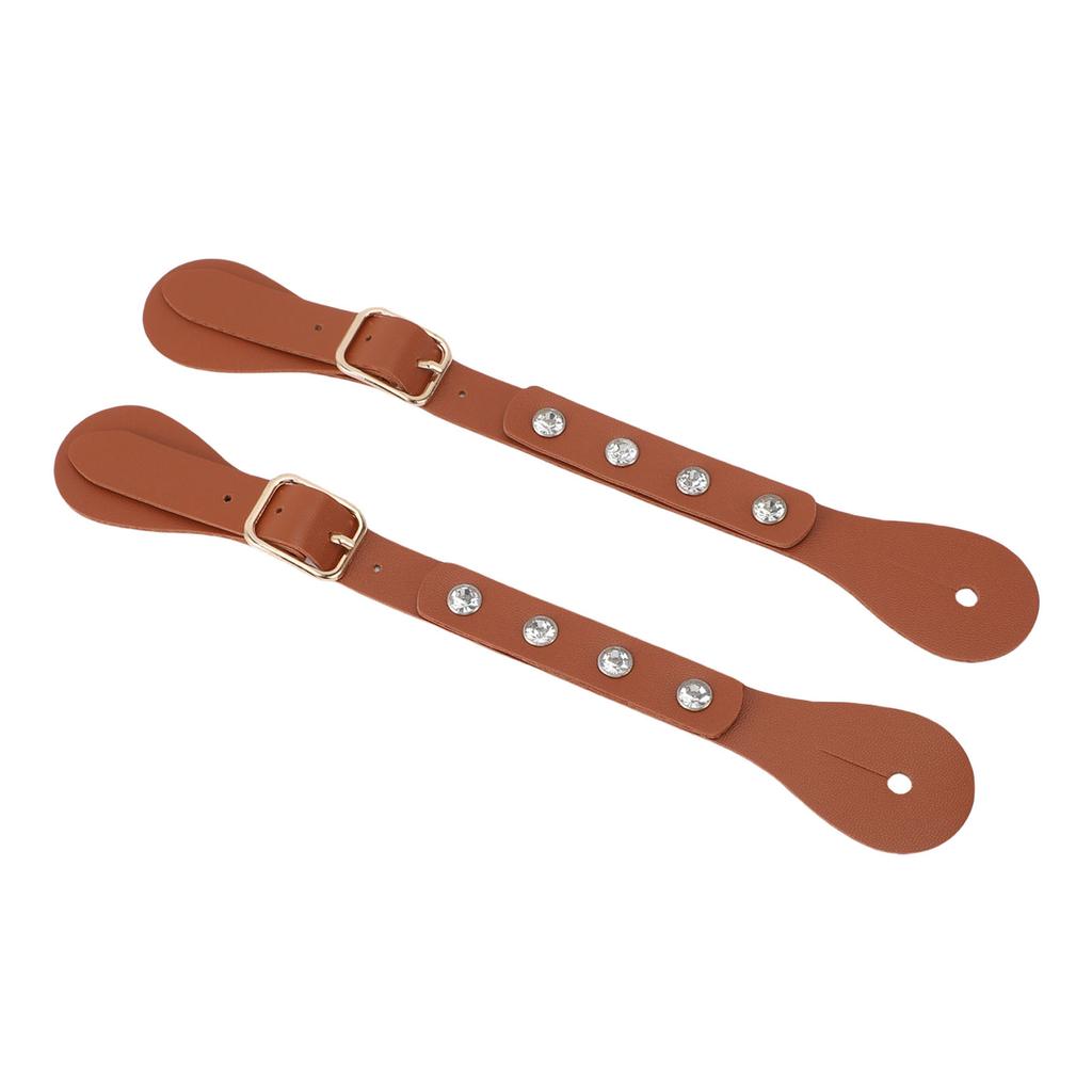 1 Pair Spur Straps   Rhinestone Decorated Synthetic Lther   Vintage Spur Boot Straps for Boots Equipment