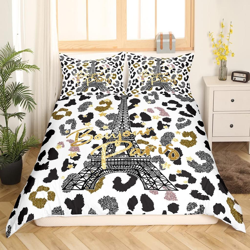 Brown Leopard Cheetah Printed Duvet Cover for Kids Teen Boys Girls Man Women Bedroom Decor Africa Wild Animal Theme Bedding Set