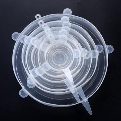 Lid,12 Pieces Food Grade Silicone Lid Stretchable Lid Silicone Reusable Lid The - Type 6pcs White