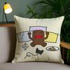 Cartoon Funny Domo-Kun Cushion Cover Soft Short Plush Double-Sided Printing Home Decor Machine Washable Pillow Case Gift