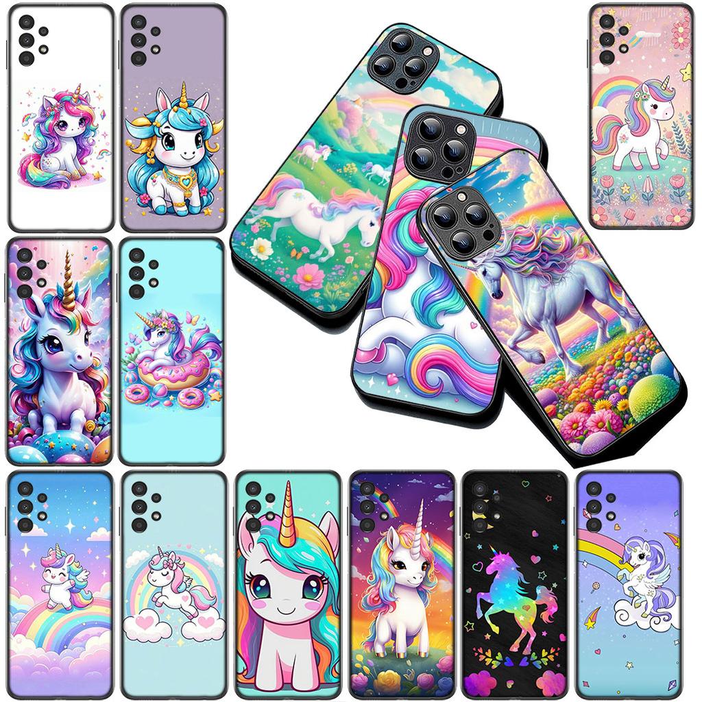 Cover for Samsung Galaxy S24 S25 S23 FE Ultra Plus S7 Edge S25+ S23+ A56 5G Casing Silicone Phone Case Unicorn Horse Wallpaper
