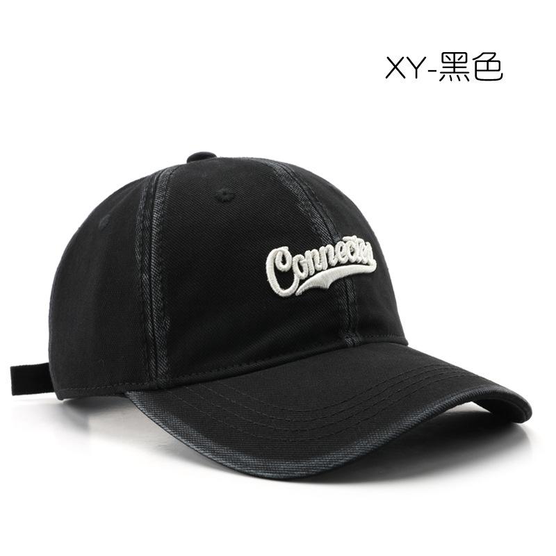 Hat Women's Spring and Autumn Fashion Wash Tie-Dye Retro Baseball Cap Outdoor Sports Men's Travel Sunscreen Shade Cap