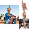 Scary Middle Finger Halloween Mask Latex Full Head Costume Party Prop Cosplay