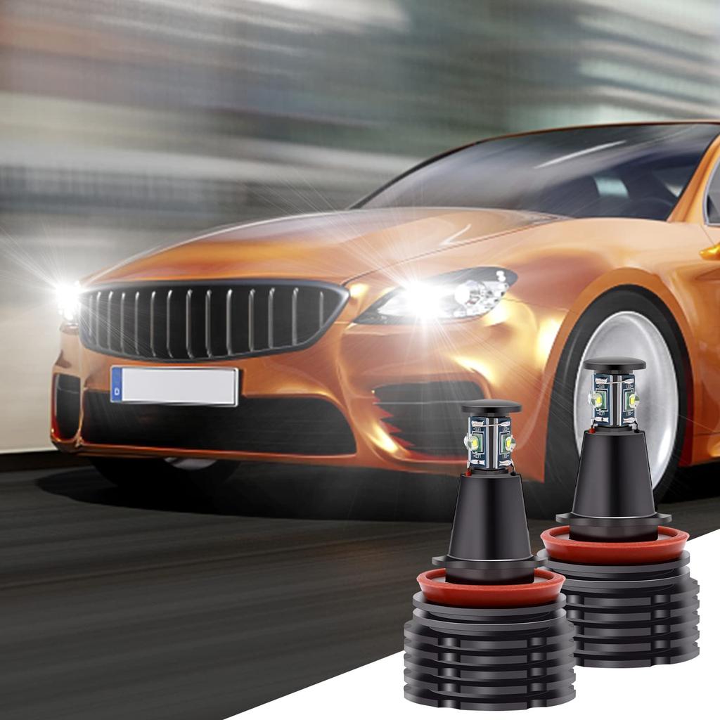 H8 LED Tintenring Kompatibel mit und E89 6500k IP67 Echter Ersatz 40W Satz mit 2 Glühbirnen, E60, E61, E90, E92, E70, E71, E82, Glühbirnen, Helligkeit,