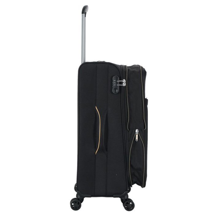 Lys Paris 2105/3 Ultra Light Soft Expandable Suitcase Set of 3 - Black