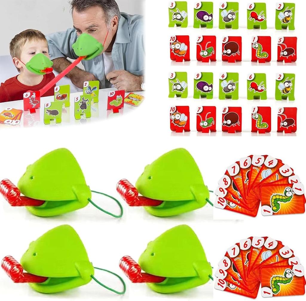 Frog Tongue Game, Frog Tongue Mask Game, Frog Toy Tongues Out Game, Frog Mask with Blow Tongue with Blowing Air, Multiplayer Party Games