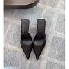 Europe, America and foreign trade 2025 summer new large size solid color fashion pointed bag head low heel half drag women's thick heel cool slippers