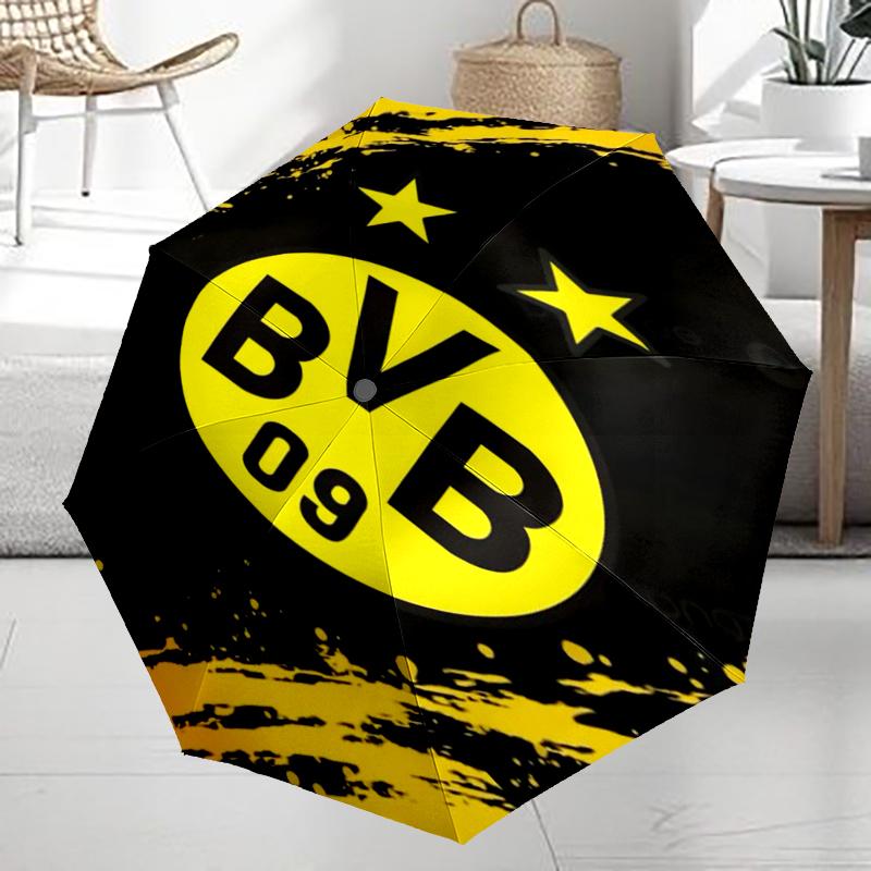 Borussia Dortmund Theme Automatic Umbrella, Lightweight & Portable, 8 Rib, Perfect for Outdoor Travel, Birthdays, Christmas, Gifts.