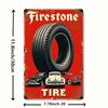 Vintage Firestone Tire Tin Sign Retro Garage Wall Art Home Bar Decor