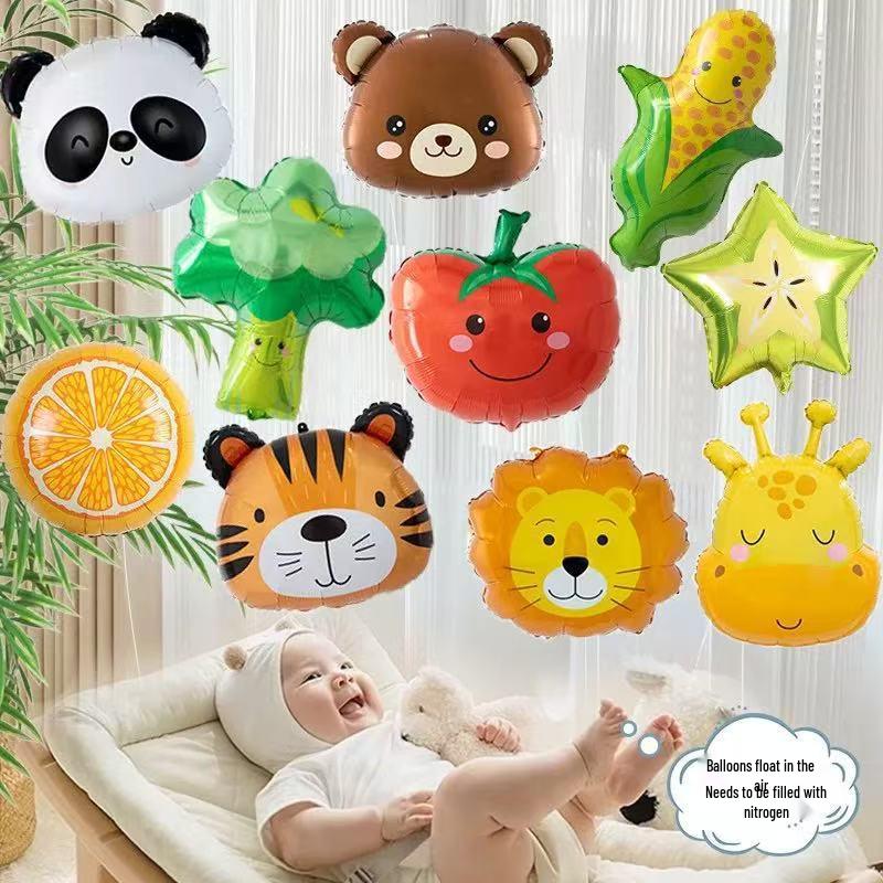 Cartoon Animal & Fruit Helium Balloons for Baby Tracking 