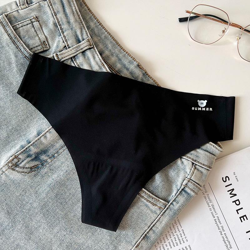

Ladies Summer Pure Sexy Pure Cotton Bottom Crotch Breathable Yoga Trackless Briefs One size чорний