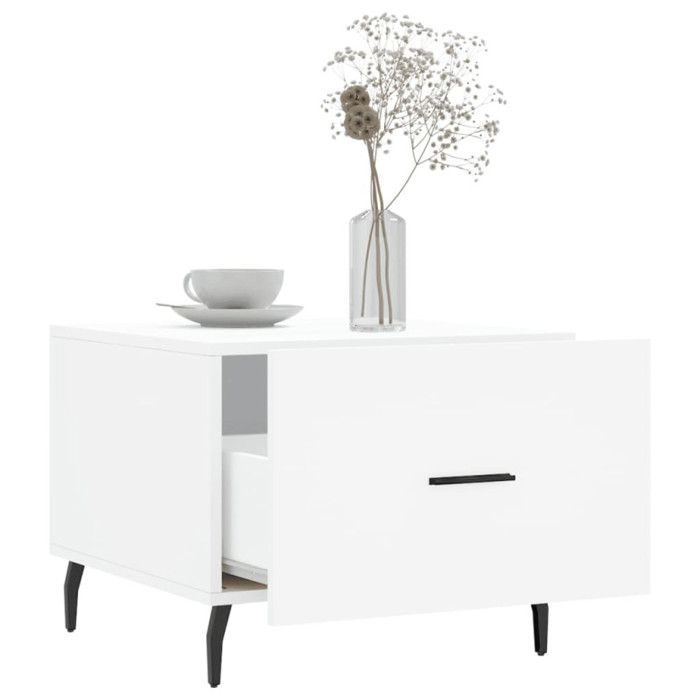 VidaXL Table basse blanc 50x50x40 cm bois d'ingénierie 829428