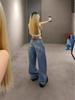 2025 Frühling/Sommer Strass High Waist Weitbeinige Jeans für Damen