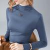 Women Mock Neck Modal Long Sleeve Tee Fleece Lined Thick Warm Base Layer Top