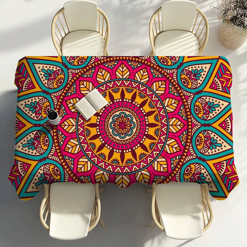 Klassischer Boho-Stil Tischdecke Partydekoration Esszimmer Zuhause Küche Terrassen Wasserdicht Fleckenabweisend Tischdecke