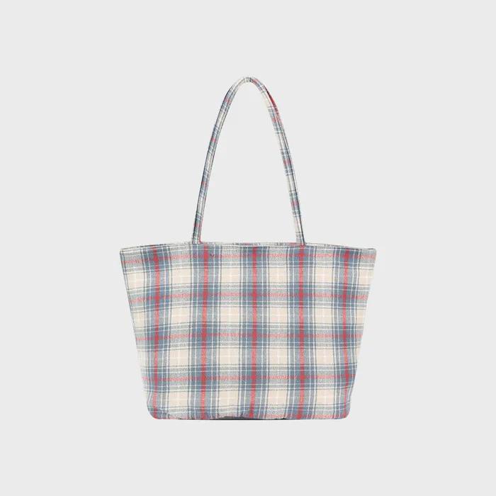 CHECKERED TOTE BAG [PINK]