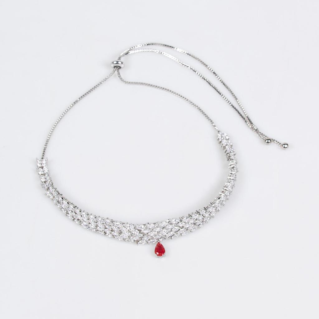 Liang Yaliren Europäisches und amerikanisches Zirkon-Halsketten- und Armband-Brautschmuck-Set für Weihnachten und Hochzeit