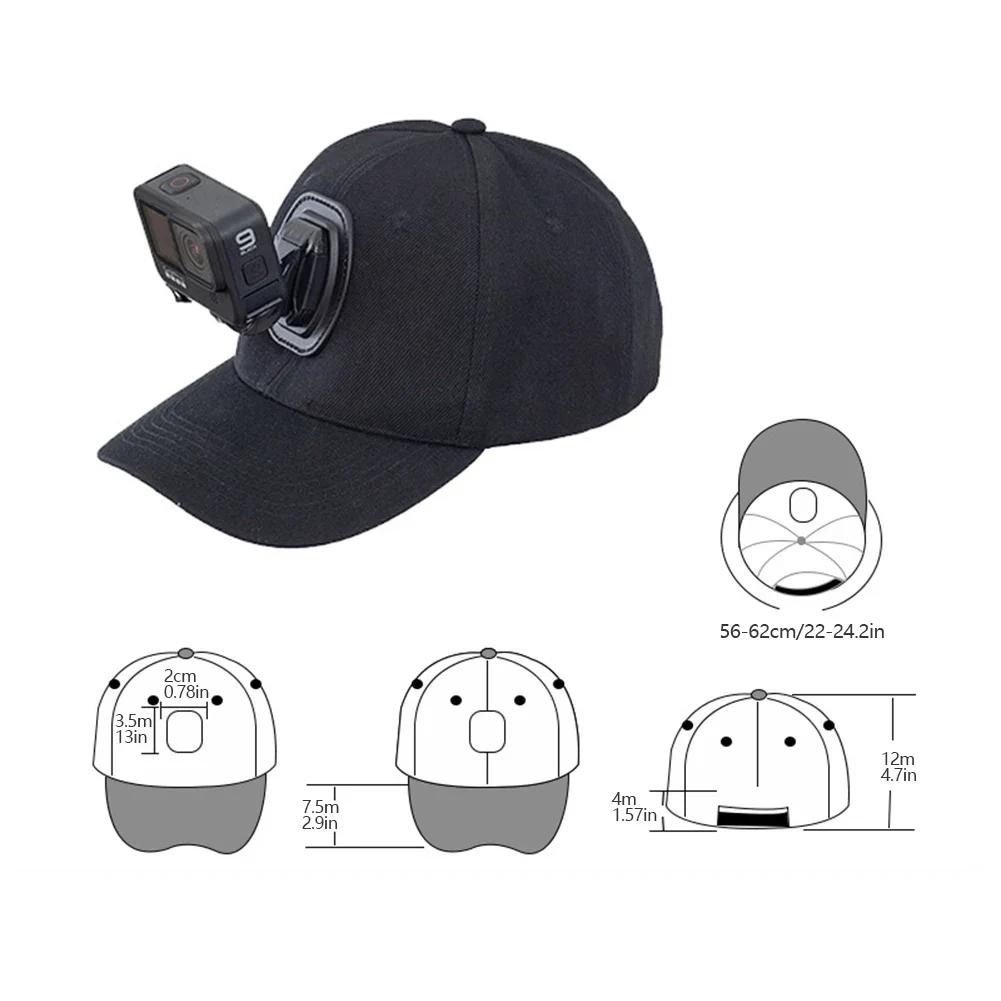 Baseball Cap with Action Camera Bracket Mounting Bracket for Gopro Hero 12 11 10 9 8 7 6 5 4 3 Insta360 X3 X2 Eken SJCAM DJI
