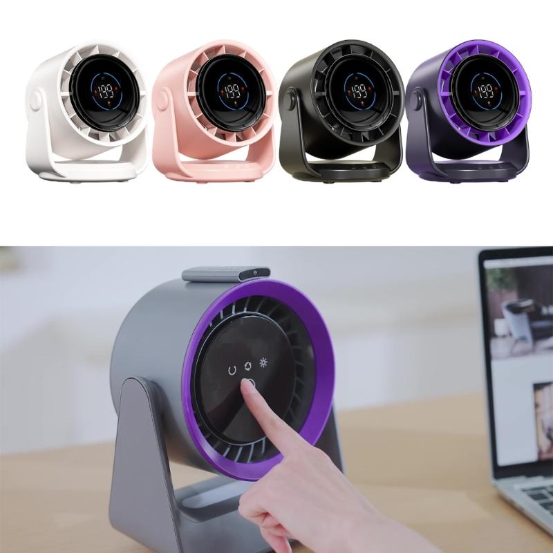 Quiet Powerful Fan Digital Display Fan 4000mAh Battery Fan ABS Texture Suitable for Bedroom Office and School Use