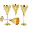 Brass Wine Glasses, Champagne Flutes, Diwali, Wedding Anniversary Gift for Couple Marriage, Corporate Clients Set of 4 Margarita Design
