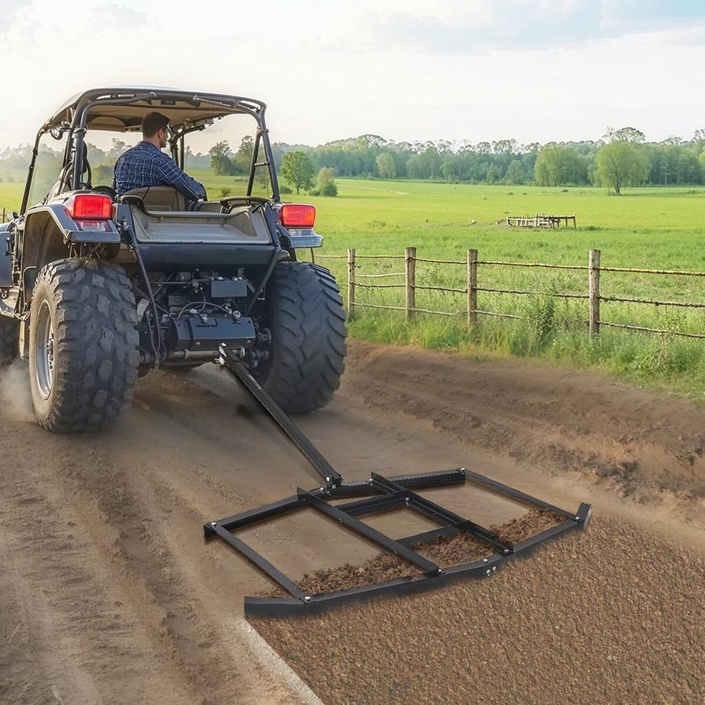 Drag Harrow 74" Width Tow Behind Drag Harrow Steel Gravel Grader ATV UTV
