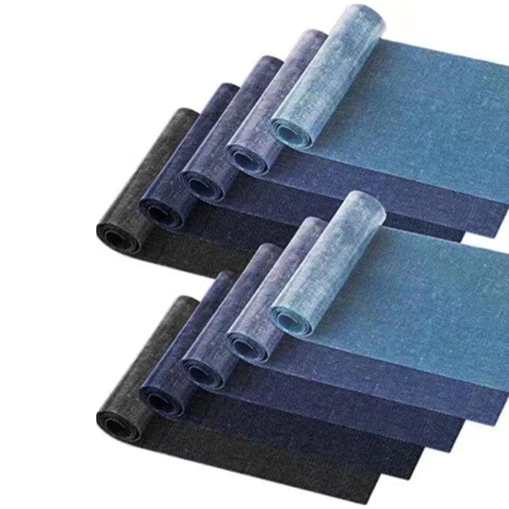 Denim Repair Patches Roll Iron On For Clothes Jackets Pants Jean Elbow Clothing Badges Apparel Accessories