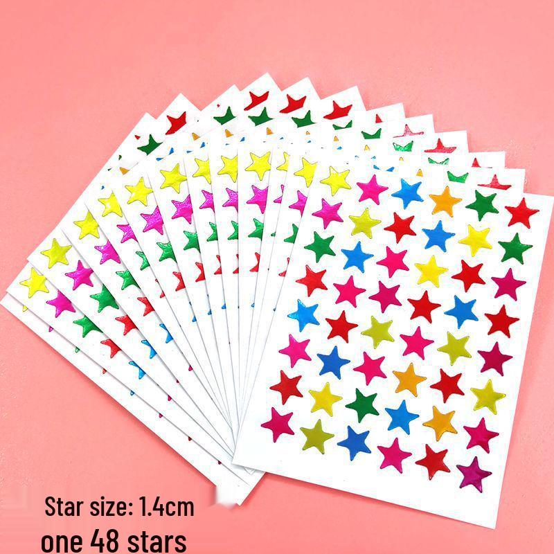 Golden Star and Flower Reward Stickers for Children - Ideal for Kindergarten Praise