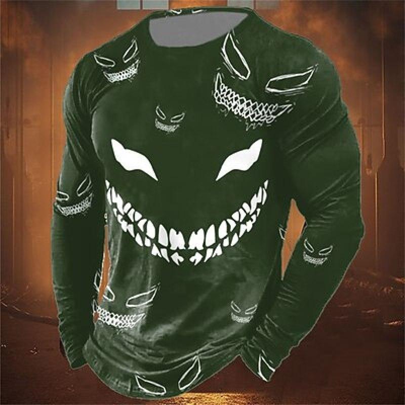 

Графический модельер Повседневная мужская футболка с 3D принтом Футболка Спортивная на открытом воздухе Праздник Хэллоуин Футболка с длинным рукавом с круглым вырезом 6XL