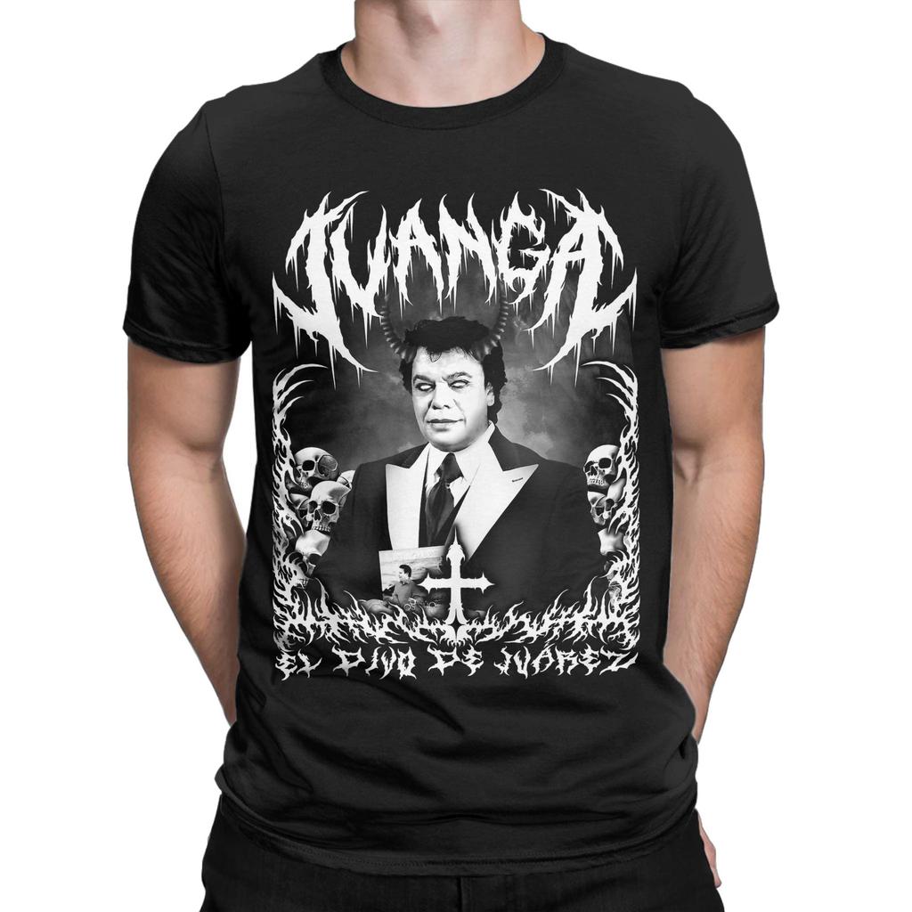 Herren Juan Gabriel El Divo de Juarez Dunkles Metall Design T-Shirt Baumwollkleidung Kurzarm Rundhals T-Shirt Geburtstag T-Shirts