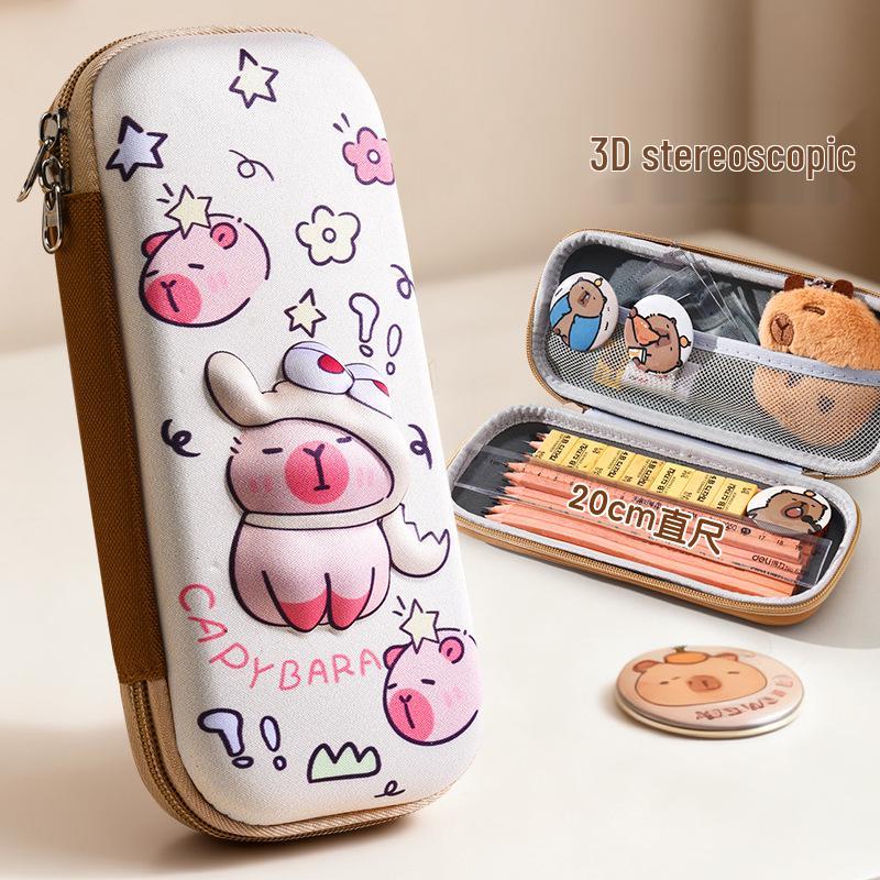 EVA 3D Capybara Pencil Case - Large Capacity Cartoon Pencil Box for Kids