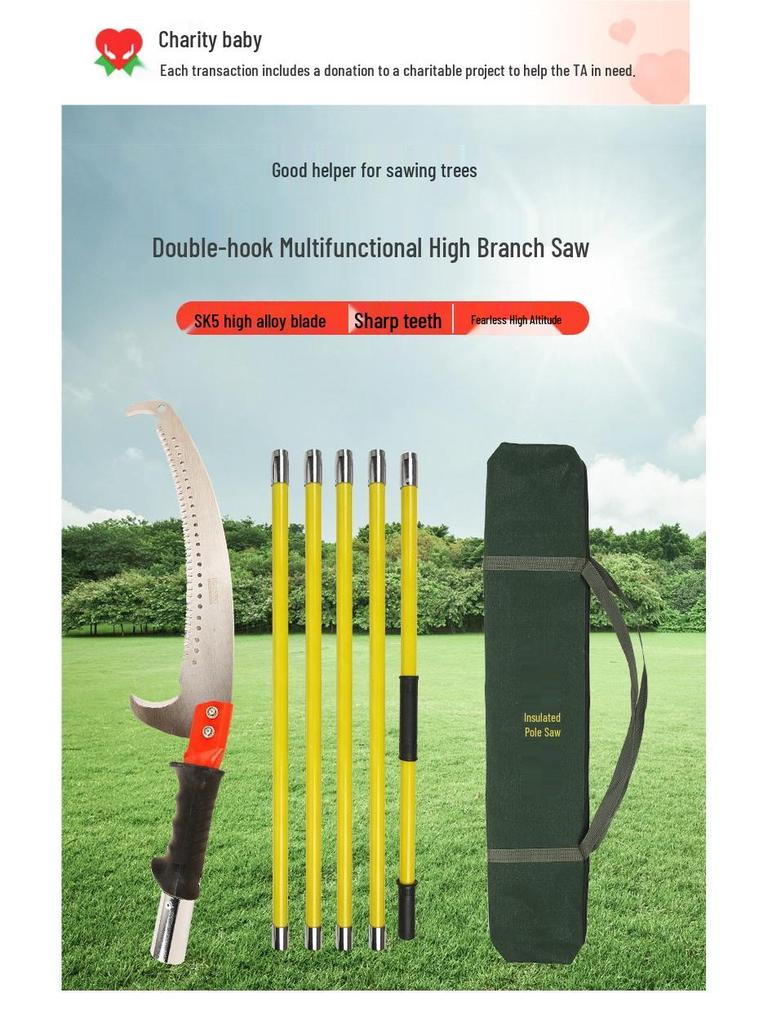 Telescopic Insulated Pruner: Multifunctional High Branch Hand Saw for Safe Tree Trimming