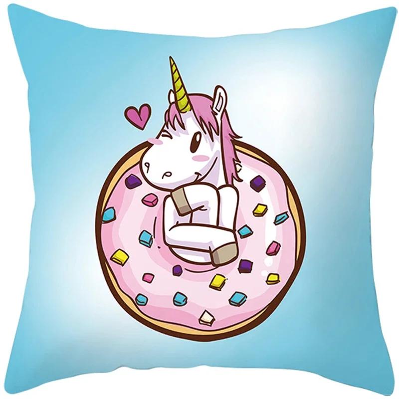 Ins Net Celebrity Cartoon Unicorn Pillow Sofa Pillow Cushion Cover Hot Household Items One Drop Delive